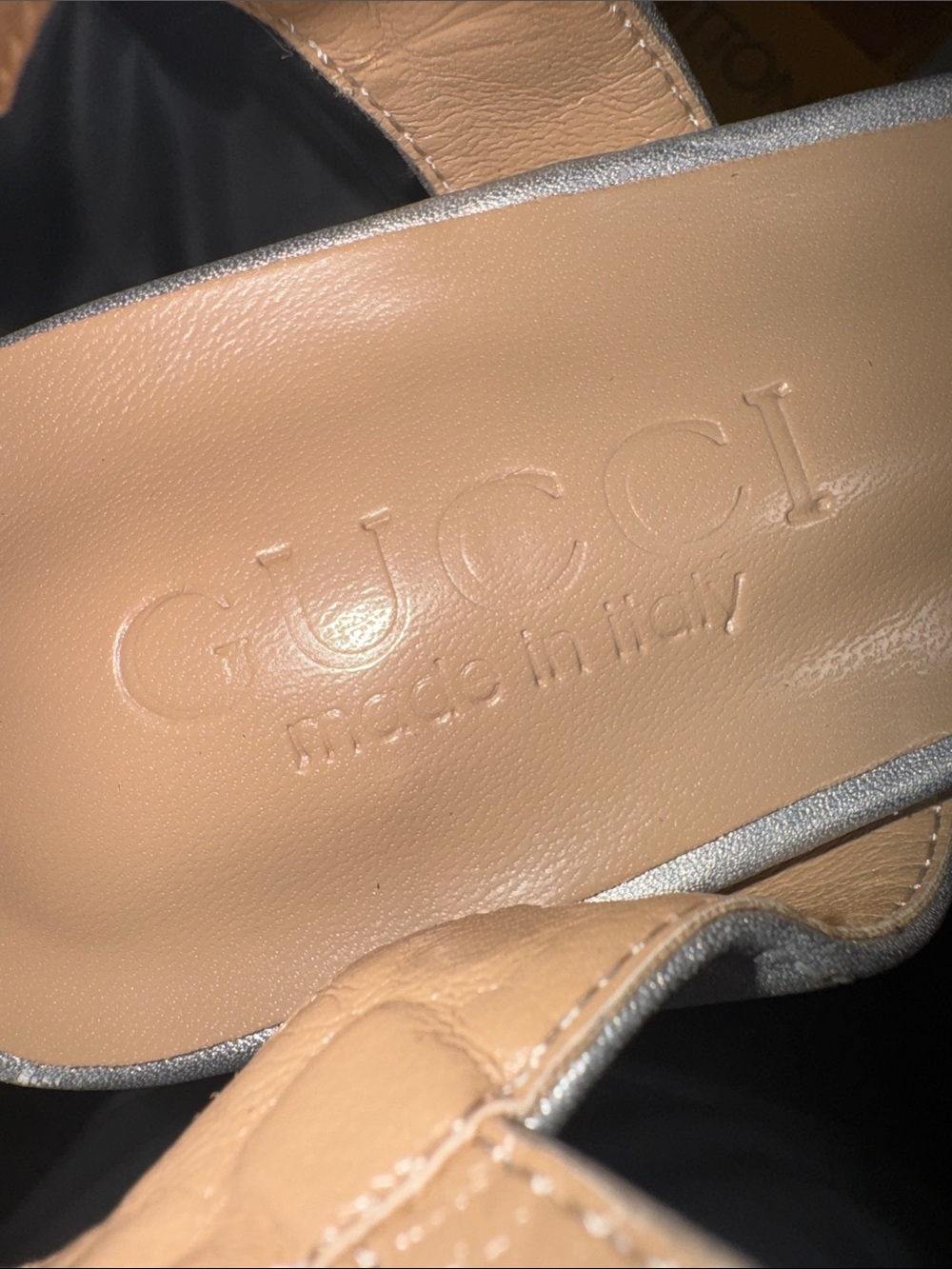 Gucci Silver Leather Slingback Heels with Gold Horsebit🔥New! Size: 40 eur! - Picture 11 of 13